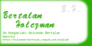 bertalan holczman business card